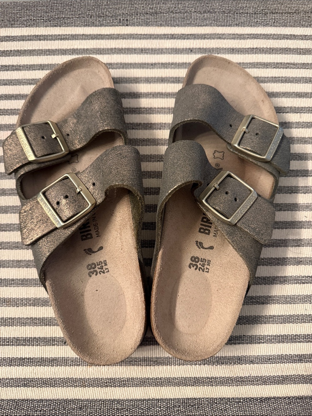 Birkenstock Metallic Bronze Double-Buckle Sandals
